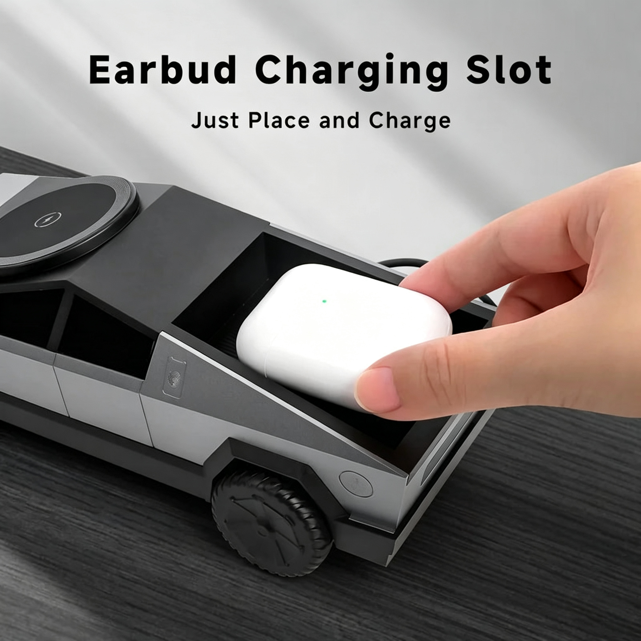 Cybertruck Wireless Charger 3-in-1 Charging Stand for All Cars