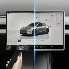 All-in-One Central Screen Tempered Glass & Frame Cover for Tesla Model Y Juniper 2025+