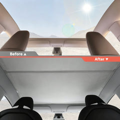 Alcantara Split Nano Ice Crystal Glass Roof Sunshade for Tesla Model Y Juniper 2025+