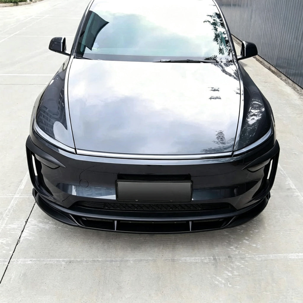 3-Piece Front Lip Spoiler & Fog Light Trim & Split-Type Side Skirts for Tesla Model Y Juniper 2025+