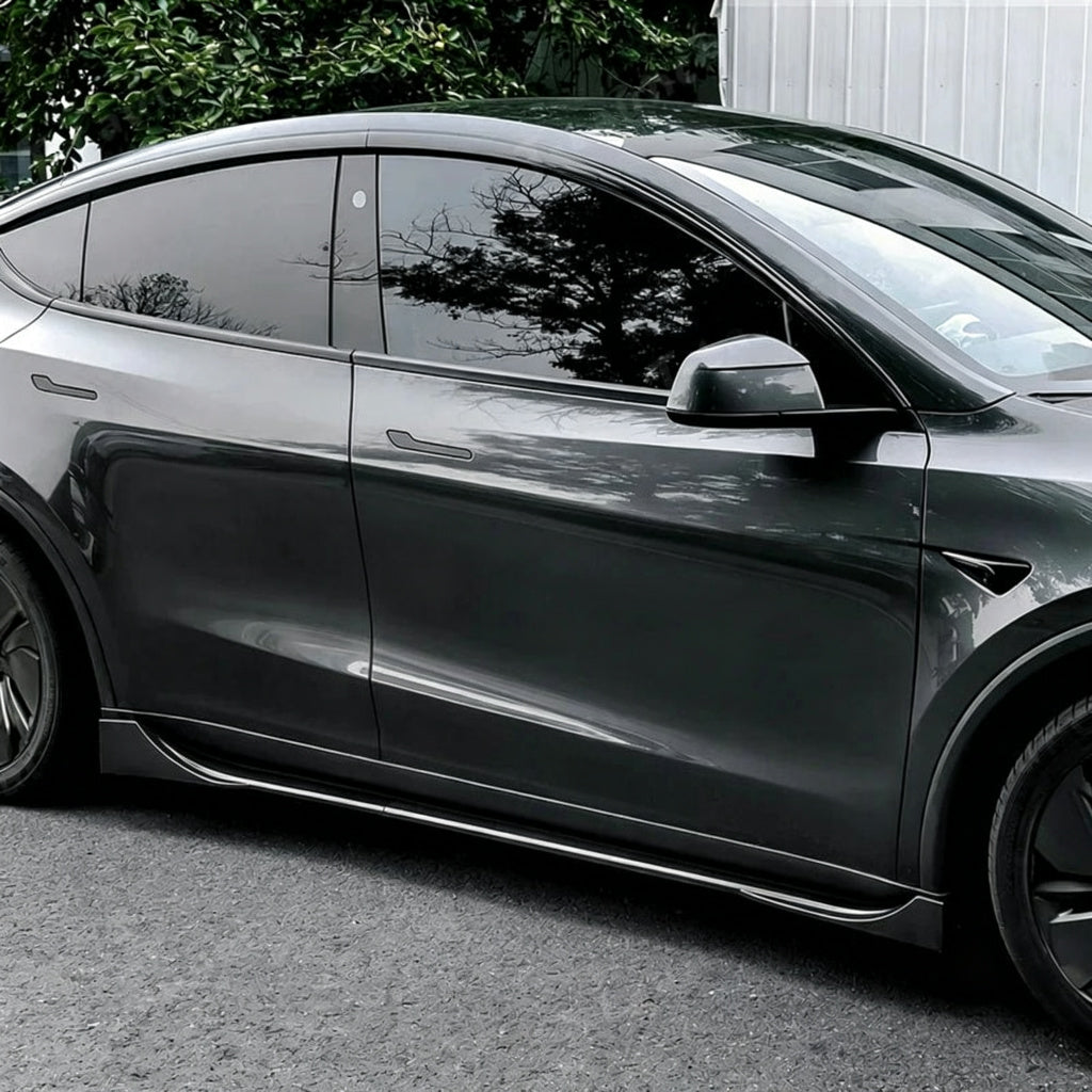 3-Piece Front Lip Spoiler & Fog Light Trim & Split-Type Side Skirts for Tesla Model Y Juniper 2025+