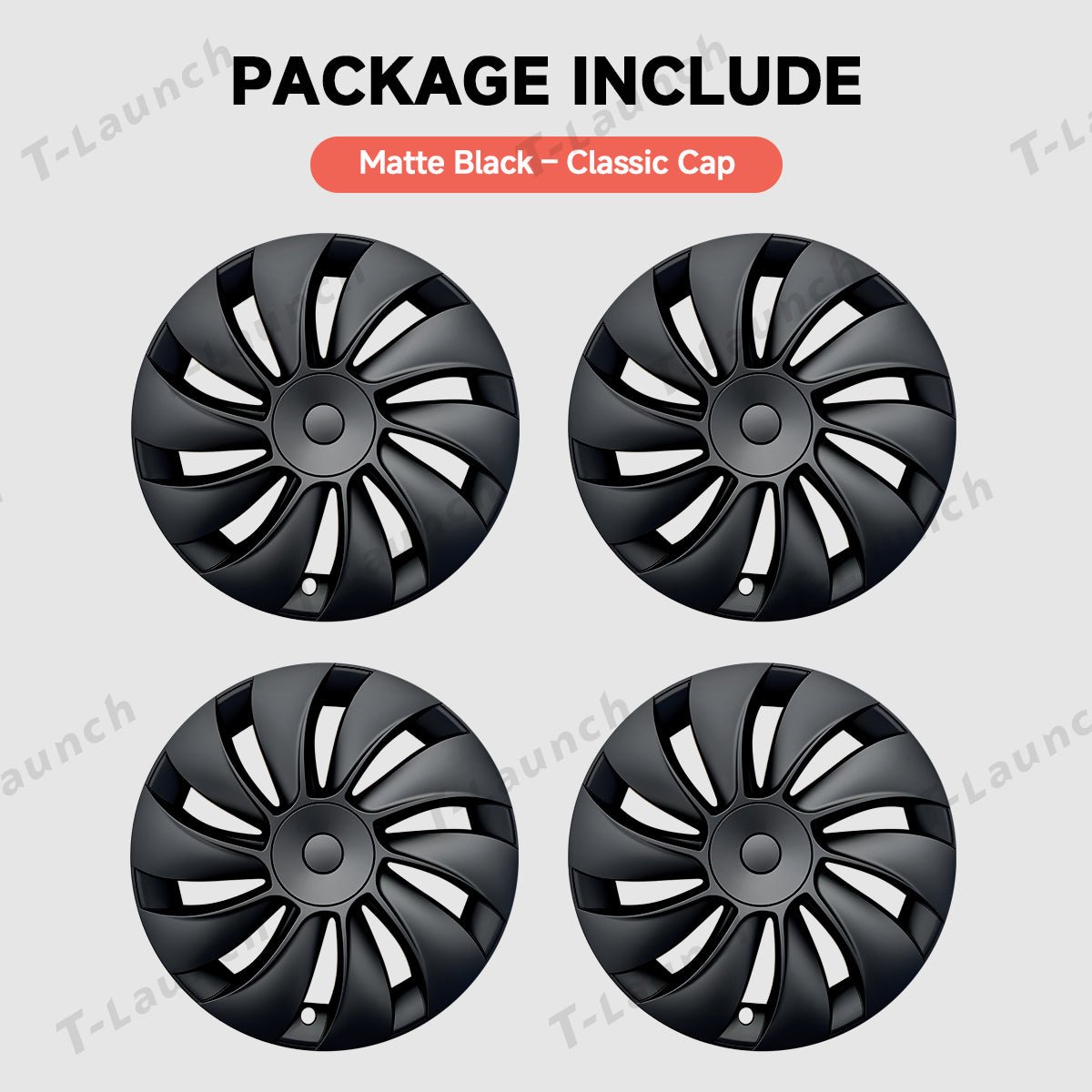 19'' Crossflow Hubcaps Wheel Covers – Spiral Spoke Style for Tesla Model Y Juniper 2025+ (Set of 4)