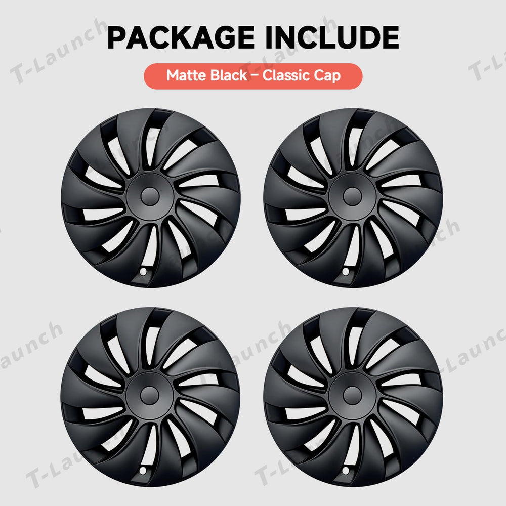 19'' Crossflow Hubcaps Wheel Covers – Spiral Spoke Style for Tesla Model Y Juniper 2025+ (Set of 4)