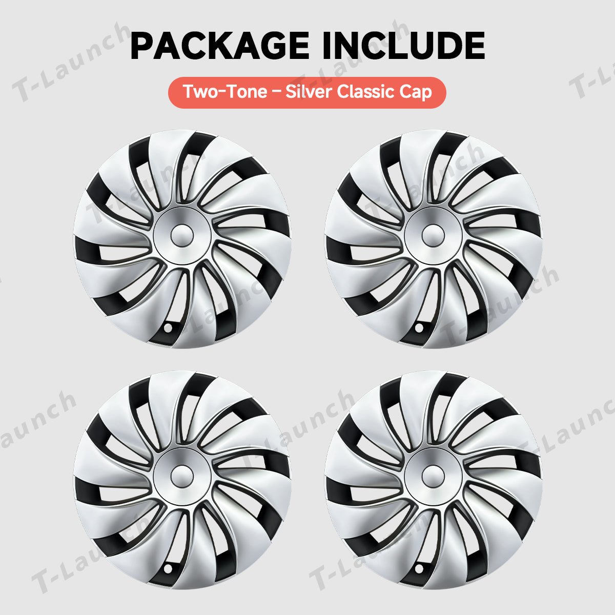 19'' Crossflow Hubcaps Wheel Covers – Spiral Spoke Style for Tesla Model Y Juniper 2025+ (Set of 4)