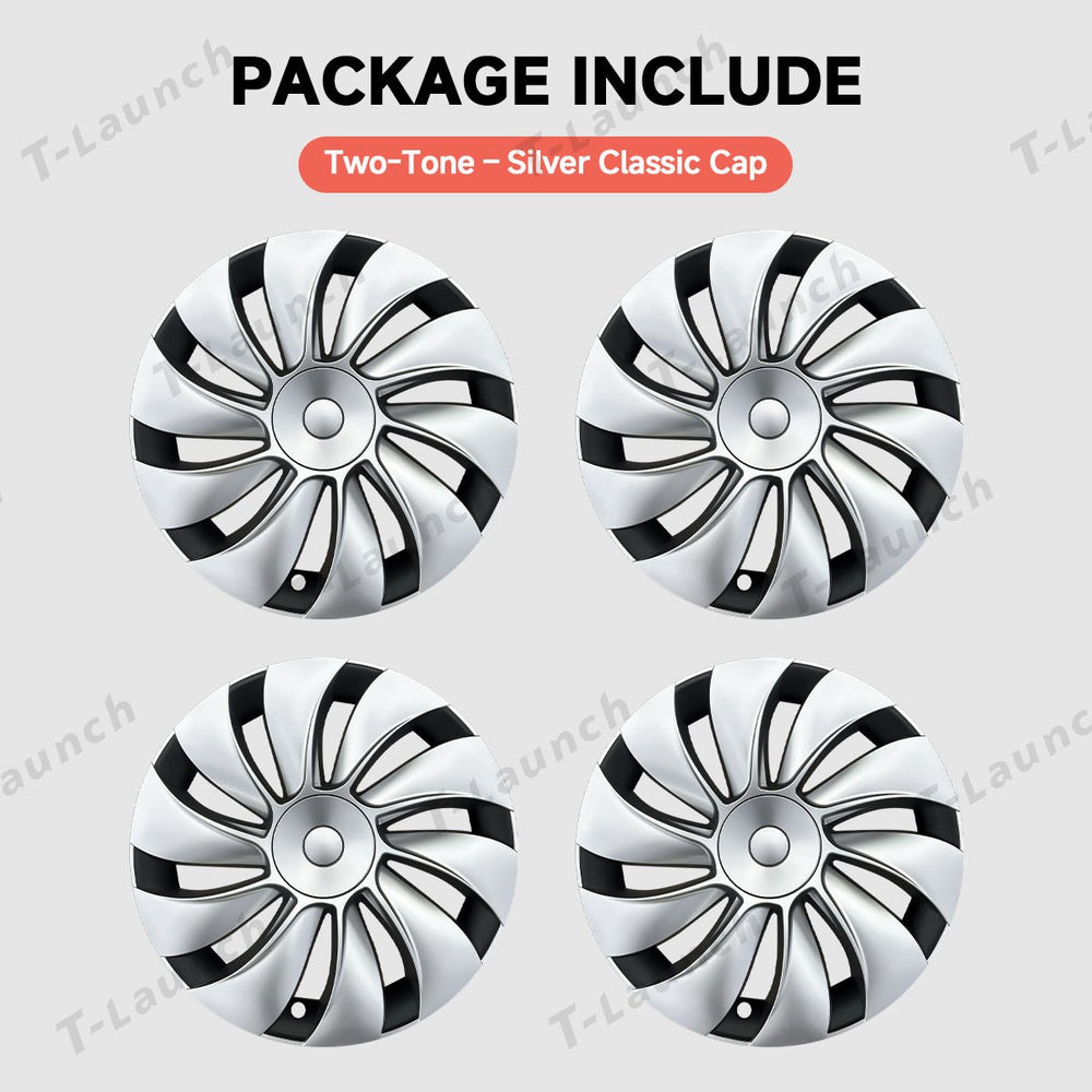 19'' Crossflow Hubcaps Wheel Covers – Spiral Spoke Style for Tesla Model Y Juniper 2025+ (Set of 4)