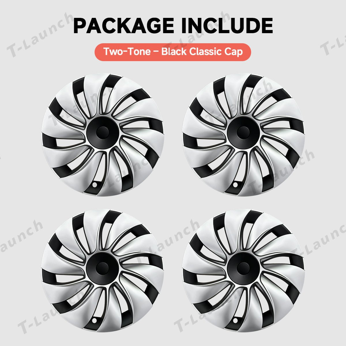 19'' Crossflow Hubcaps Wheel Covers – Spiral Spoke Style for Tesla Model Y Juniper 2025+ (Set of 4)