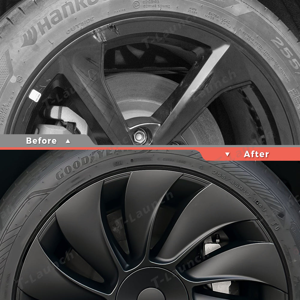 19'' Crossflow Hubcaps Wheel Covers – Spiral Spoke Style for Tesla Model Y Juniper 2025+ (Set of 4)