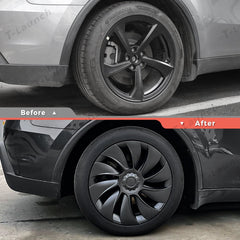 19'' Crossflow Hubcaps Wheel Covers – Spiral Spoke Style for Tesla Model Y Juniper 2025+ (Set of 4)