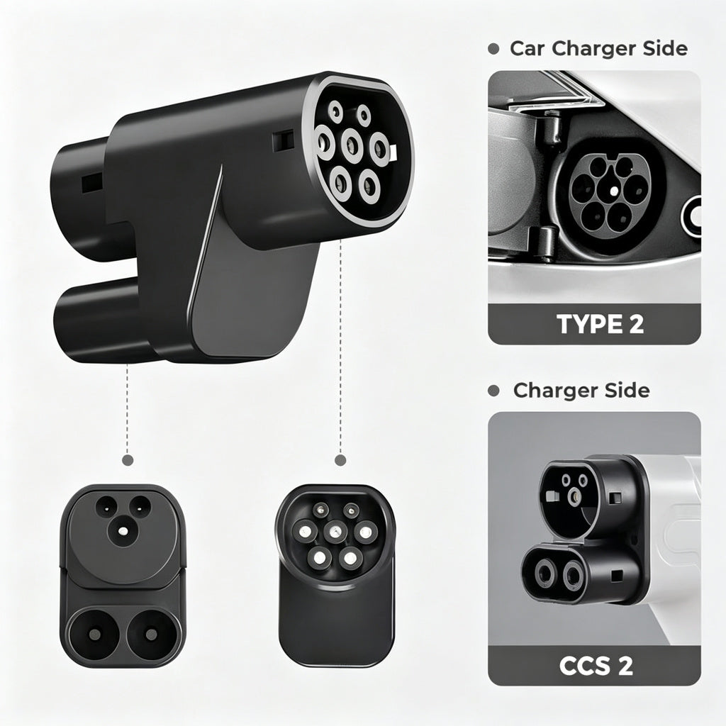 CCS2 to Type 2 Adapter for European Tesla Model S/X （Not compatible with non-Tesla vehicles）