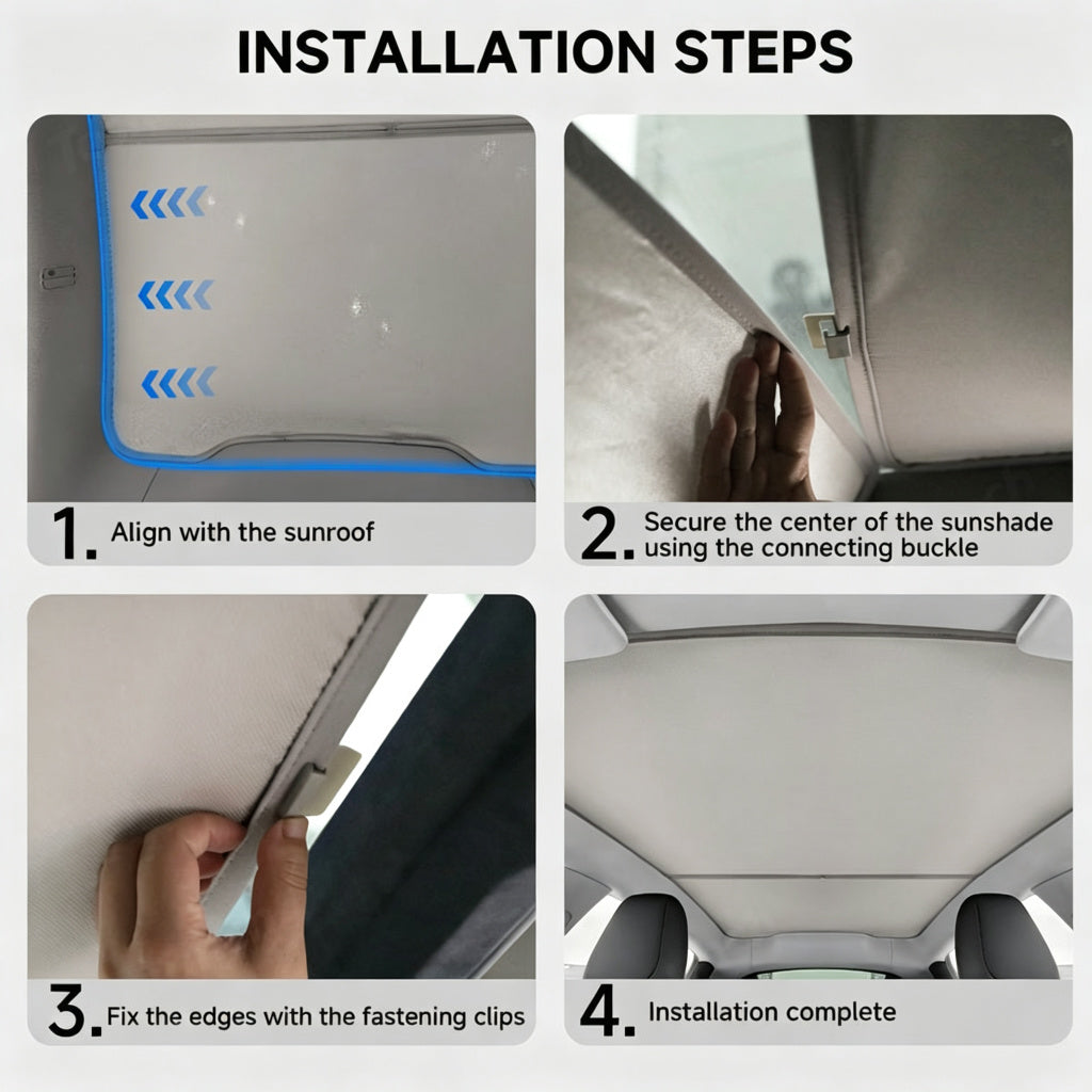 Split Nano Ice Crystal Glass Roof Sunshade for Tesla Model Y Juniper 2025+
