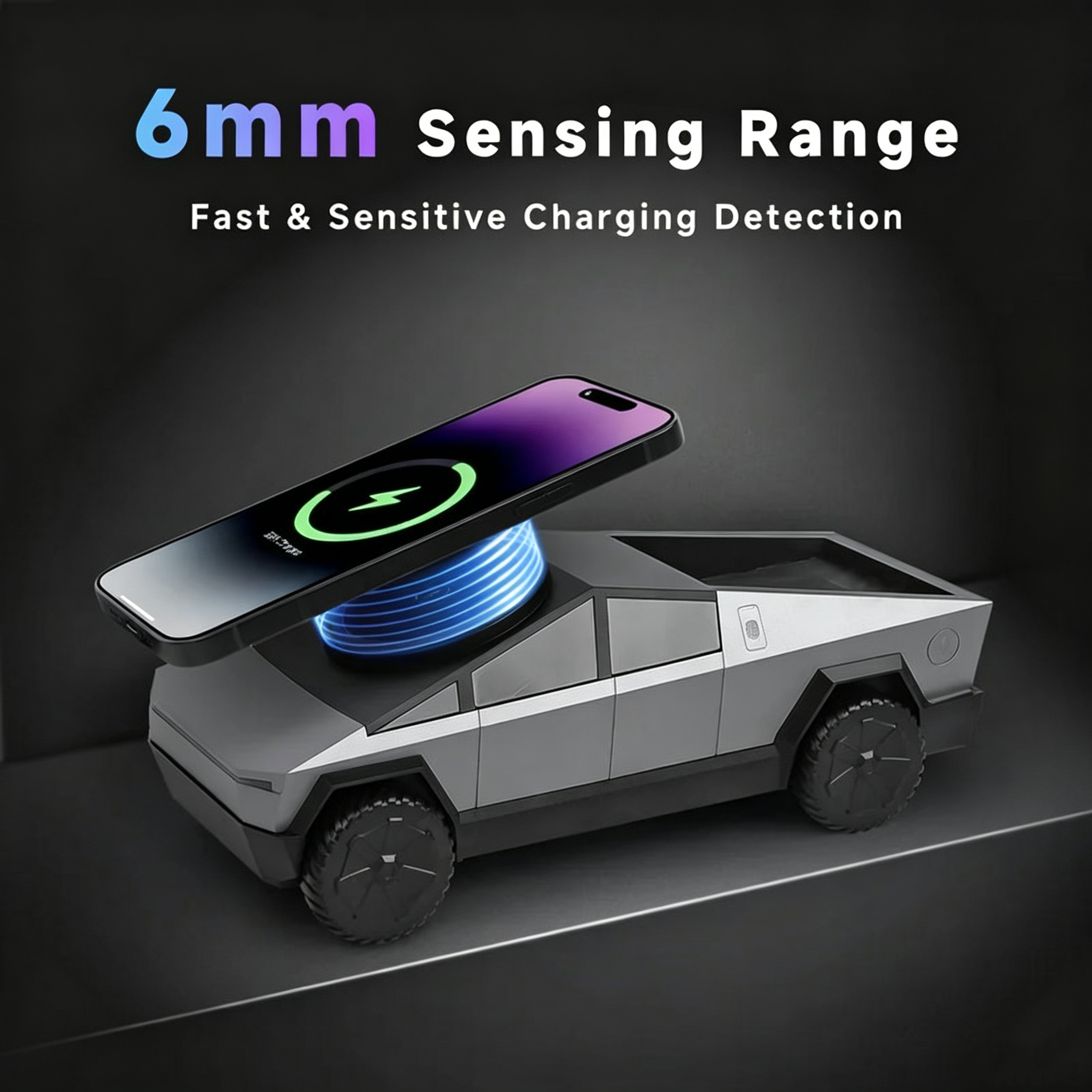 Cybertruck Wireless Charger 3-in-1 Charging Stand for All Cars