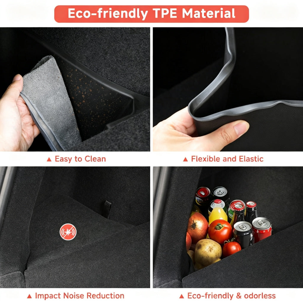 TPE Rear Trunk Side Storage Box for Tesla Model Y Juniper 2025+ (2 Pcs)
