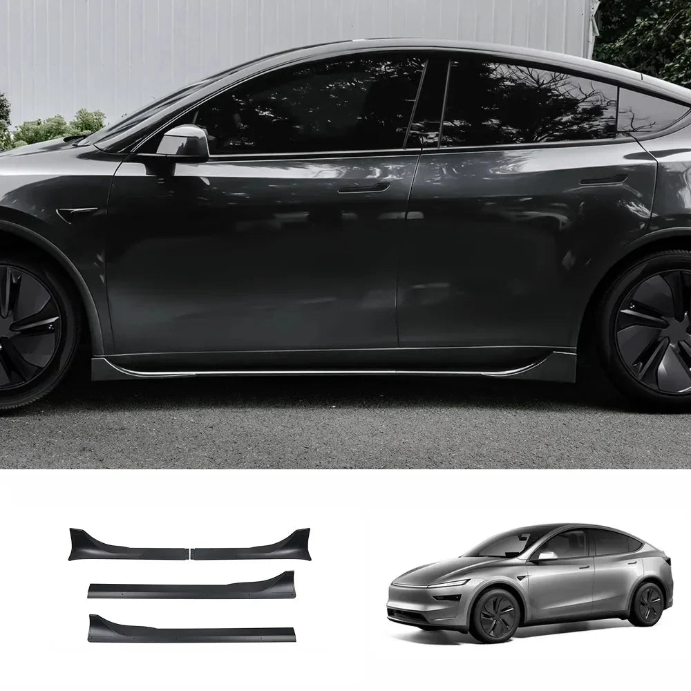 3-Piece Front Lip Spoiler & Fog Light Trim & Split-Type Side Skirts for Tesla Model Y Juniper 2025+ - T-Launch