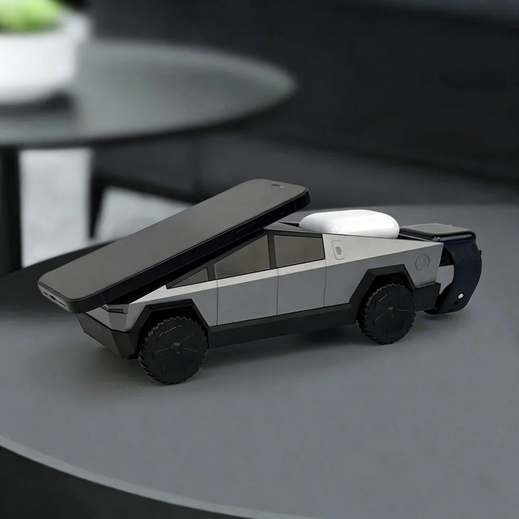Cybertruck Wireless Charger 3-in-1 Charging Stand for All Cars