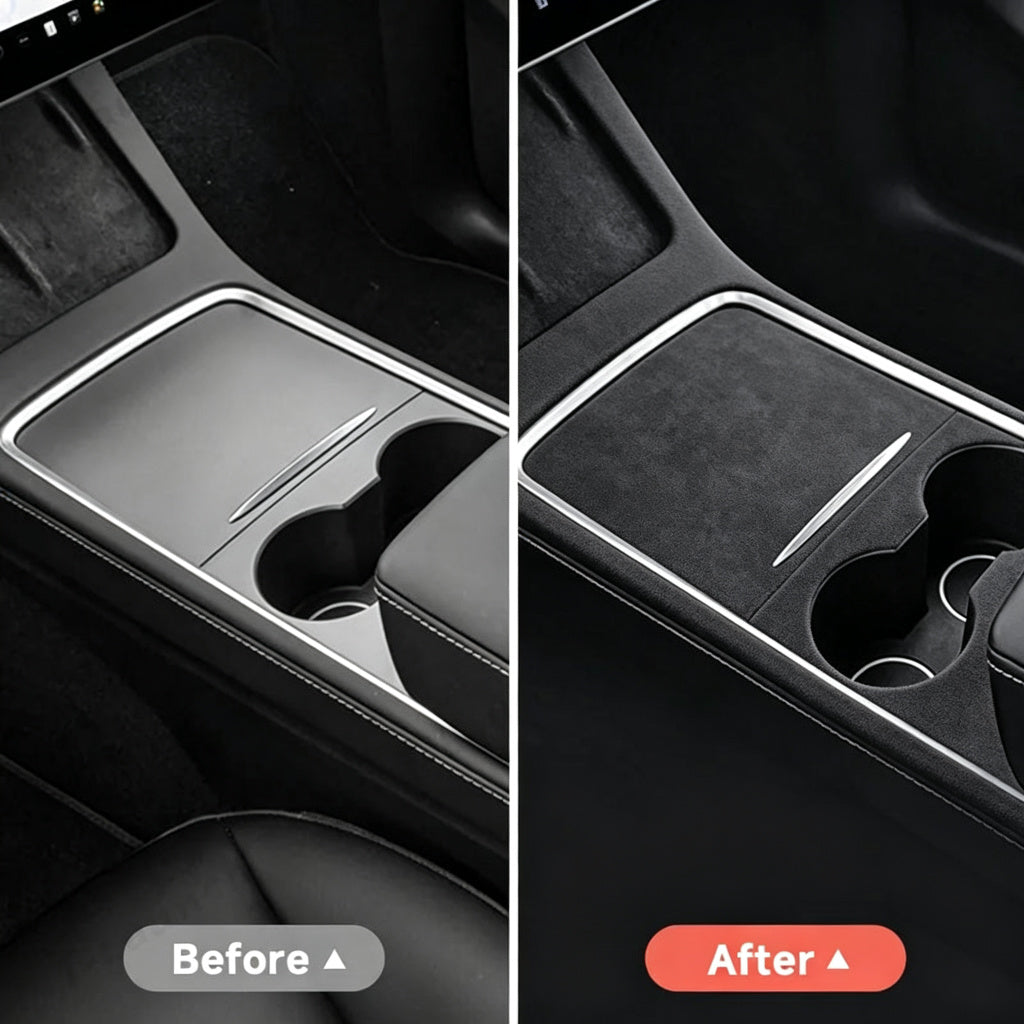 Alcantara Center Console Sticker Cover For Tesla Model 3/Y (2017-2023)