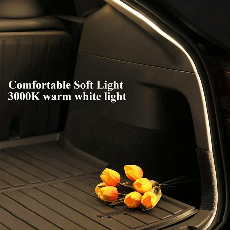Front & Rear Trunk Ambient Lighting – Soft Glow Upgrade for Tesla Model Y Juniper 2025+