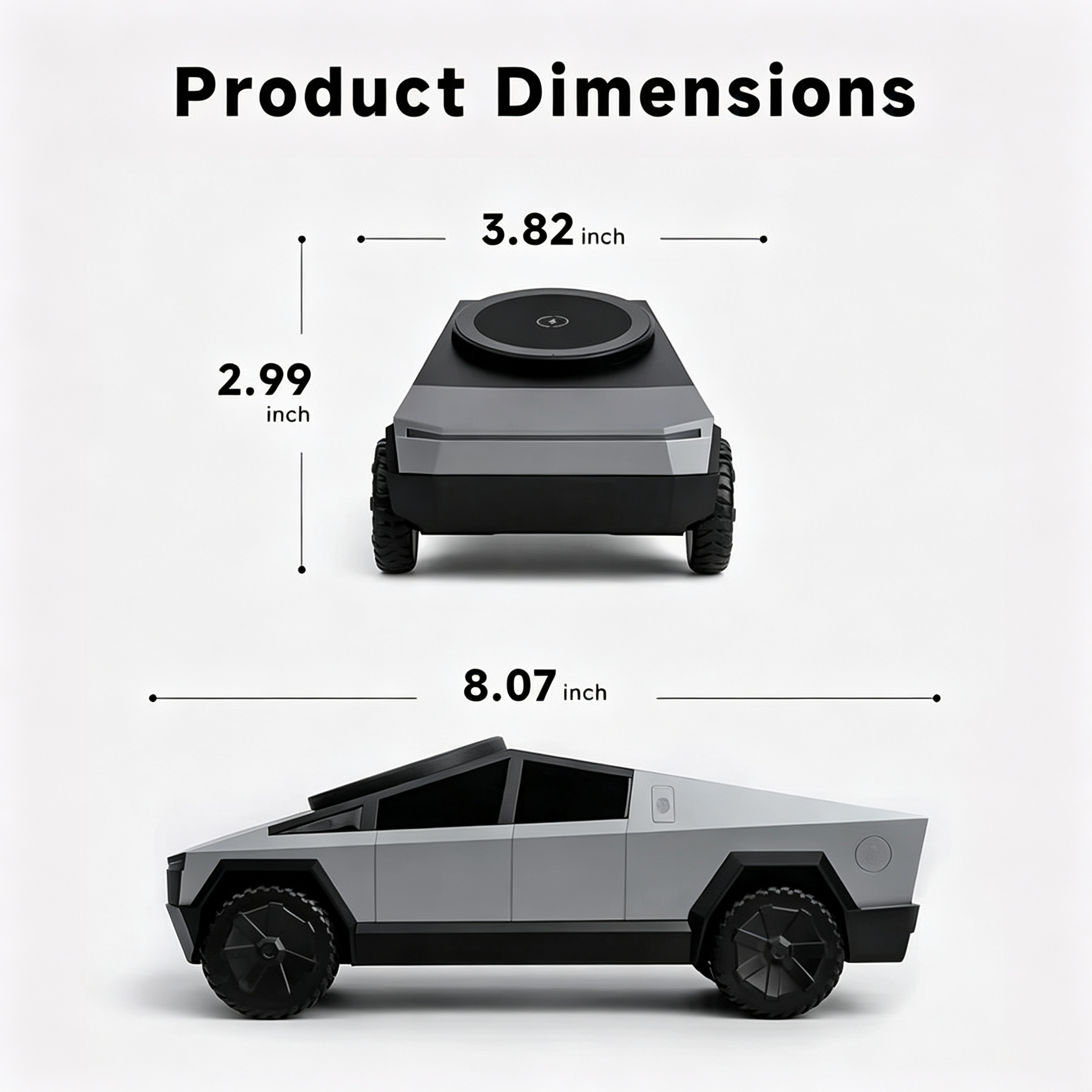 Cybertruck Wireless Charger 3-in-1 Charging Stand for All Cars
