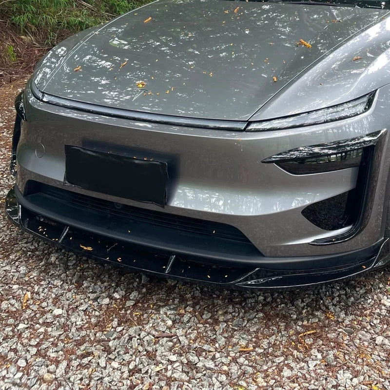 3-Piece Front Lip Spoiler & Fog Light Trim & Split-Type Side Skirts for Tesla Model Y Juniper 2025+