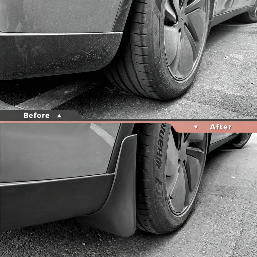No-Drill Front & Rear Fender Mud Flaps for Tesla Model Y Juniper 2025+（4 PCS）