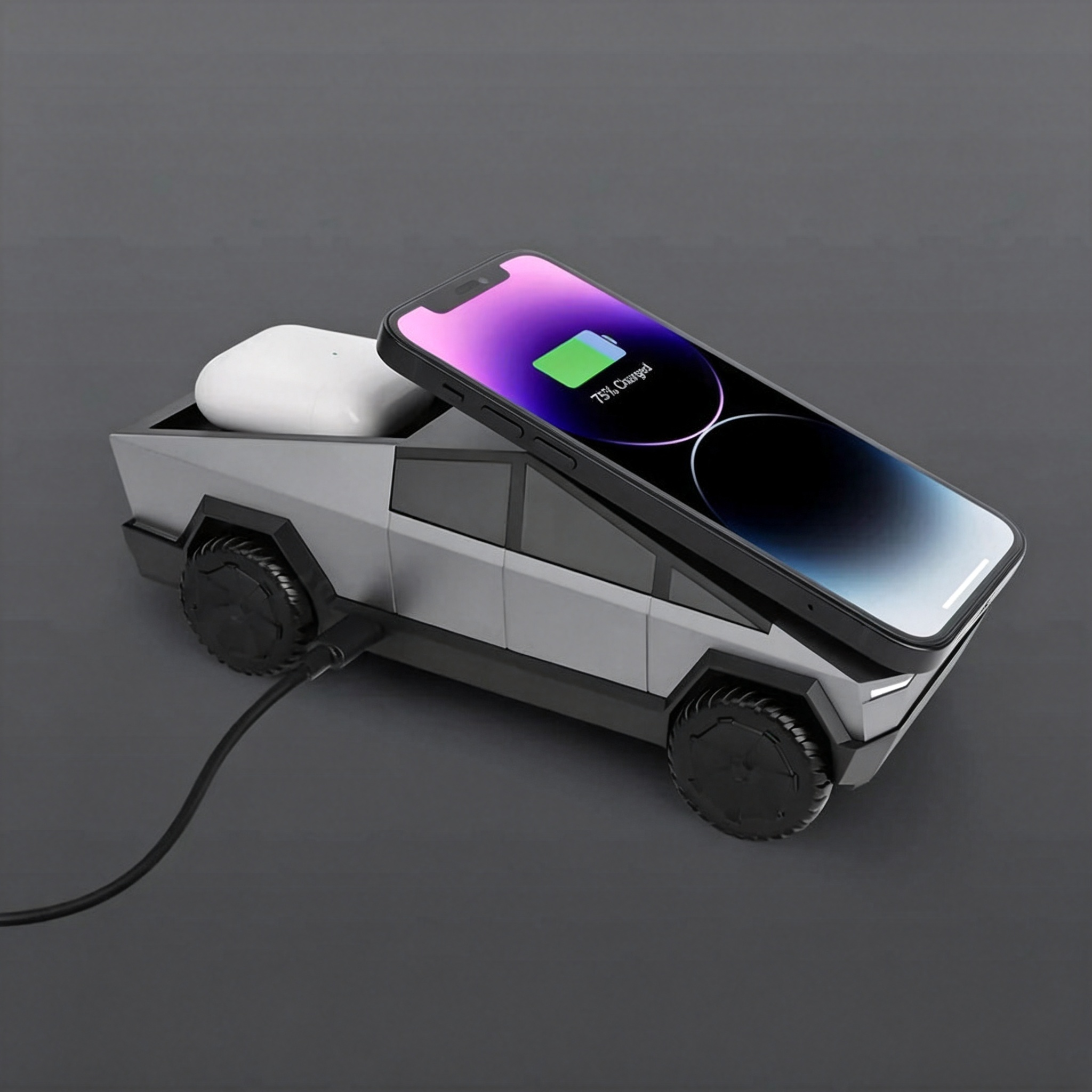 Cybertruck Wireless Charger 3-in-1 Charging Stand for All Cars