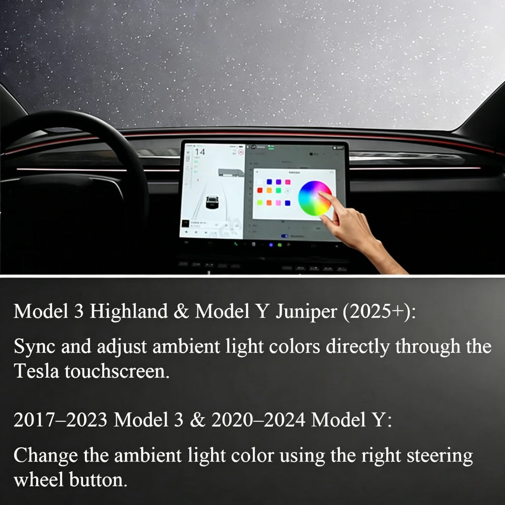 Blind Spot Detection (BSD) Smart Ambient Light for Tesla Model Y/3 (2017–2025+)
