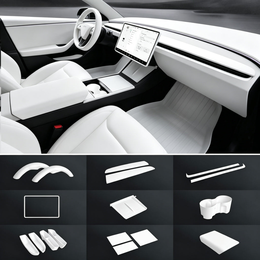 White Interior Upgrade Kit for Tesla Model 3 Highland 2024+
