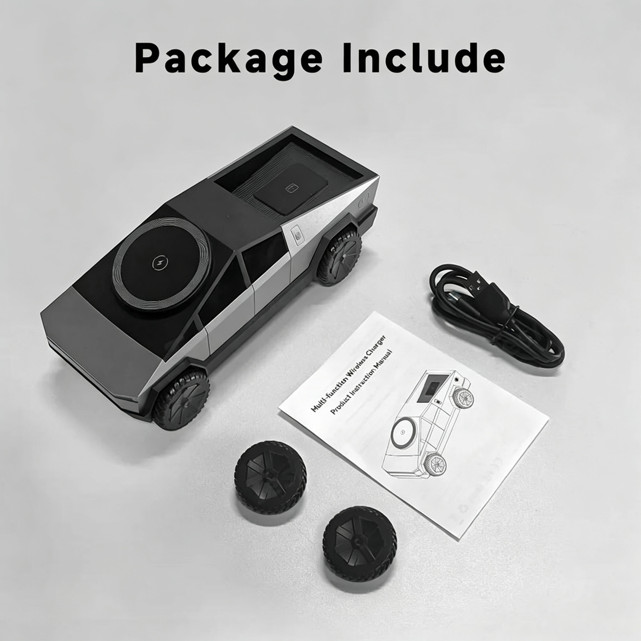 Cybertruck Wireless Charger 3-in-1 Charging Stand for All Cars