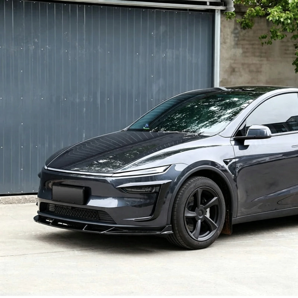3-Piece Front Lip Spoiler & Fog Light Trim & Split-Type Side Skirts for Tesla Model Y Juniper 2025+