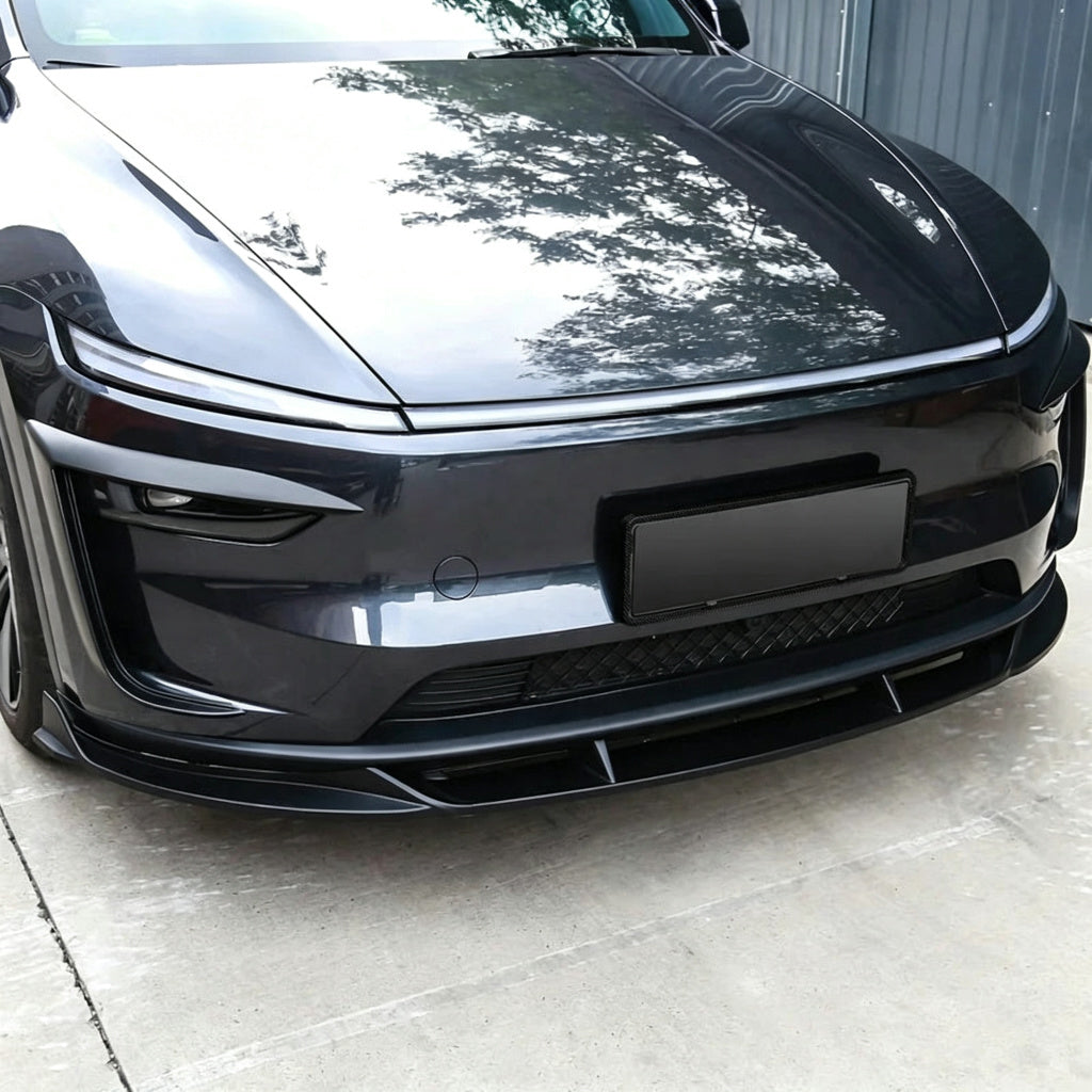 3-Piece Front Lip Spoiler & Fog Light Trim & Split-Type Side Skirts for Tesla Model Y Juniper 2025+