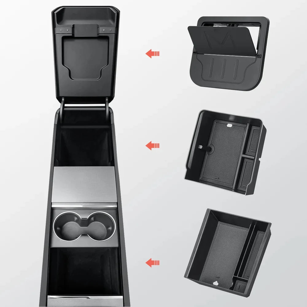 Center Console Organizer and Armrest Box for Tesla Model Y Juniper 2025+