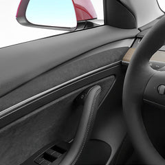 Alcantara Interior Front Door Trim Panel Caps (2 PCS) for Tesla Model 3 (2021-2023) and Model Y 2023-2024 - T-Launch