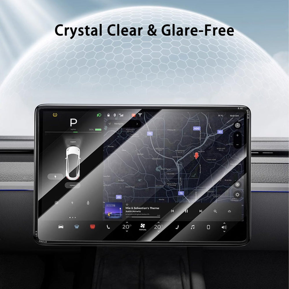 All-in-One Central Screen Tempered Glass & Frame Cover for Tesla Model 3/Y - T-Launch