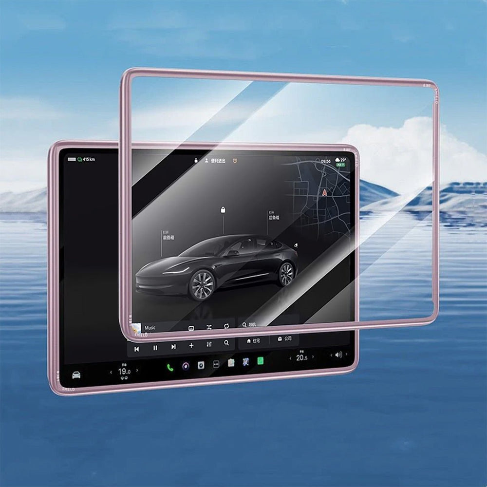 All-in-One Central Screen Tempered Glass & Frame Cover for Tesla Model 3/Y - T-Launch