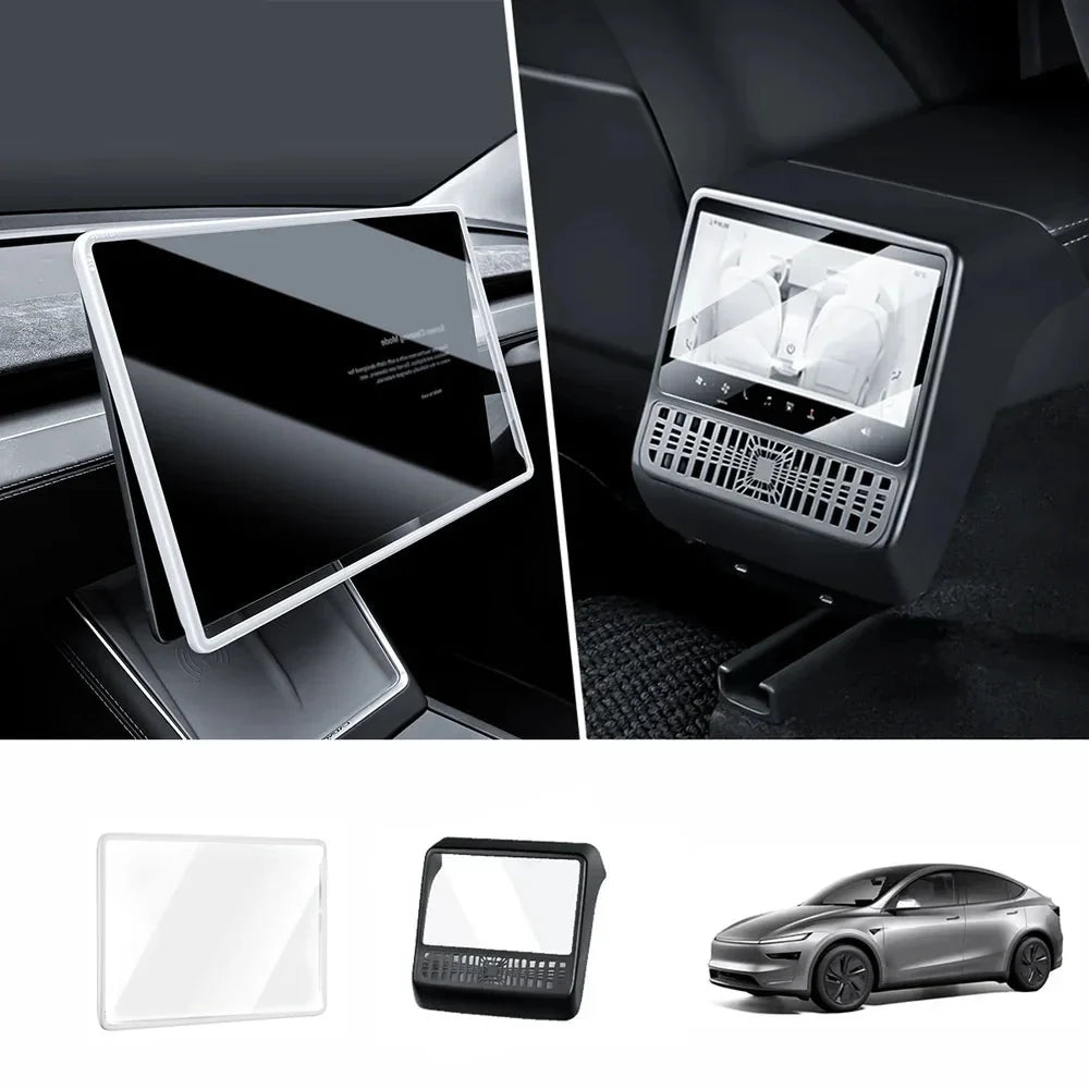 All-in-One Central Screen Tempered Glass & Frame Cover for Tesla Model Y Juniper 2025+ - T-Launch