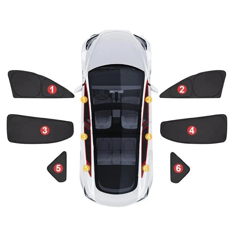 Privacy & Thermal Insulated Sunshades Curtains for Tesla Model 3 Highland Standard 2025+ - T-Launch