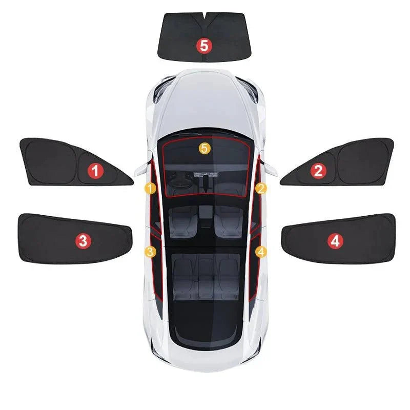 Privacy & Thermal Insulated Sunshades Curtains for Tesla Model 3 Highland Standard 2025+ - T-Launch