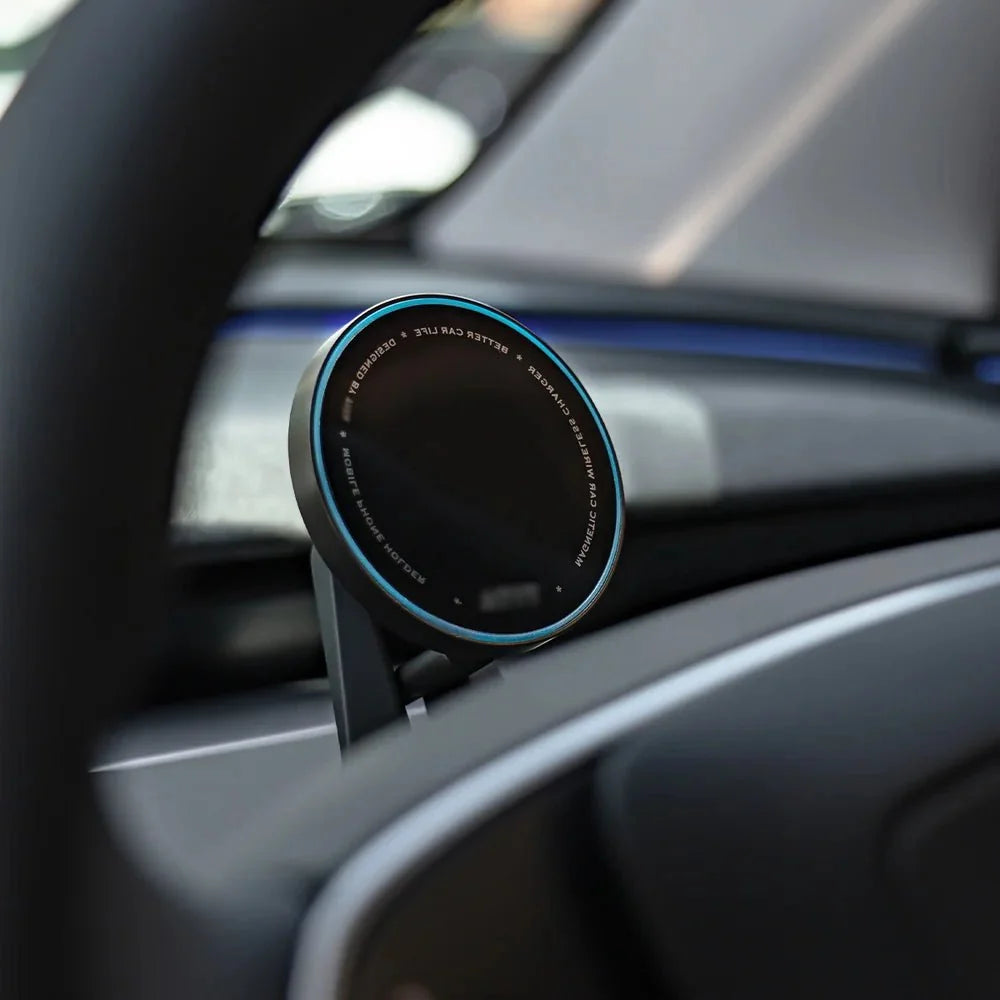 Steering Wheel Magnetic MagSafe Wireless Charging Phone Holder for Tesla Model 3 Highland Standard 2025+ - T-Launch